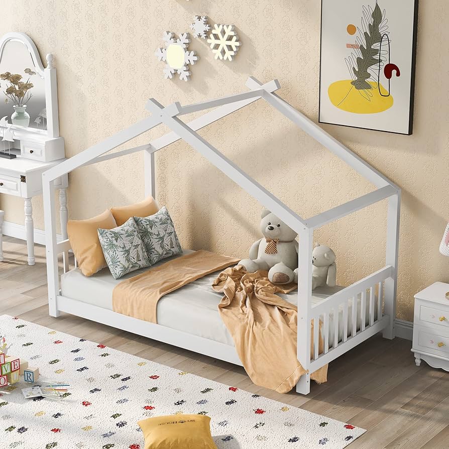 Amazon.com: Harper & Bright Designs House Bed for Kids, Wood